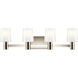 Adani 4 Light 30 inch Polished Nickel Bath Bracket Wall Light, 4 Arm