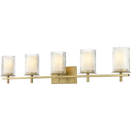 Grayson 5 Light 40 inch Modern Gold Vanity Wall Light