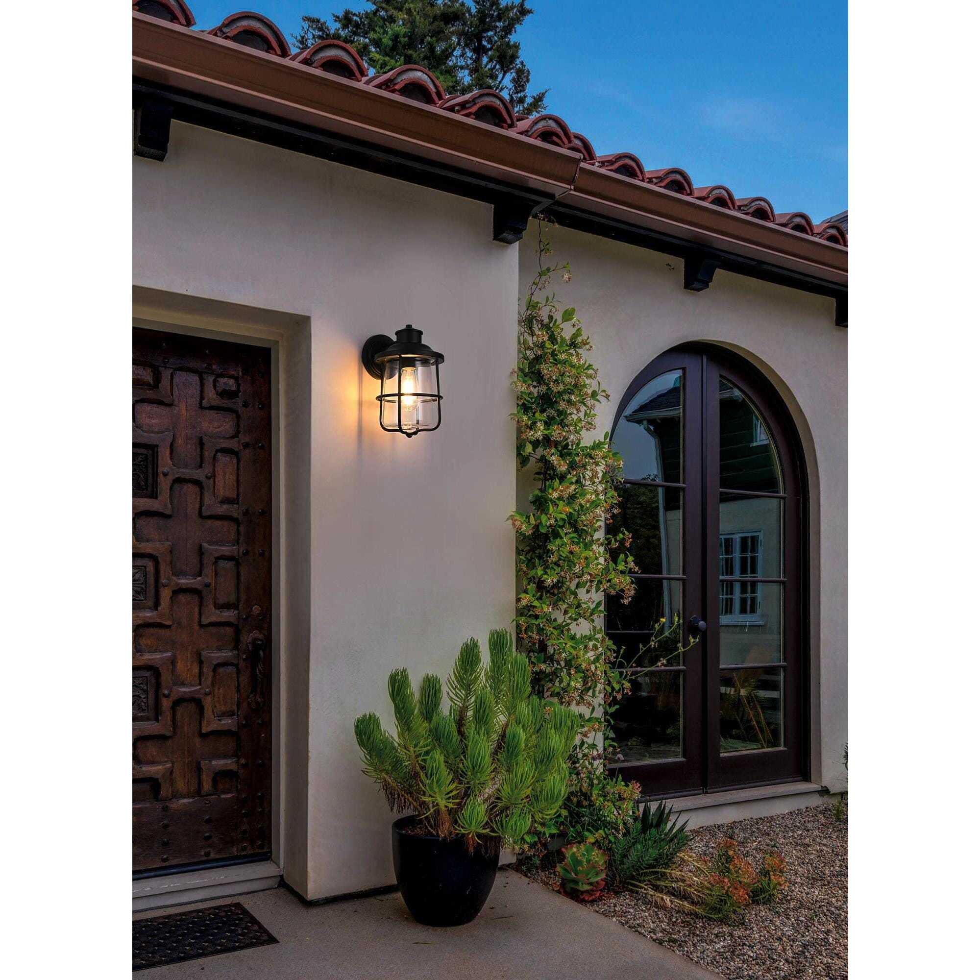 Huxley 1 Light 11.5 inch Black Outdoor Wall Sconce