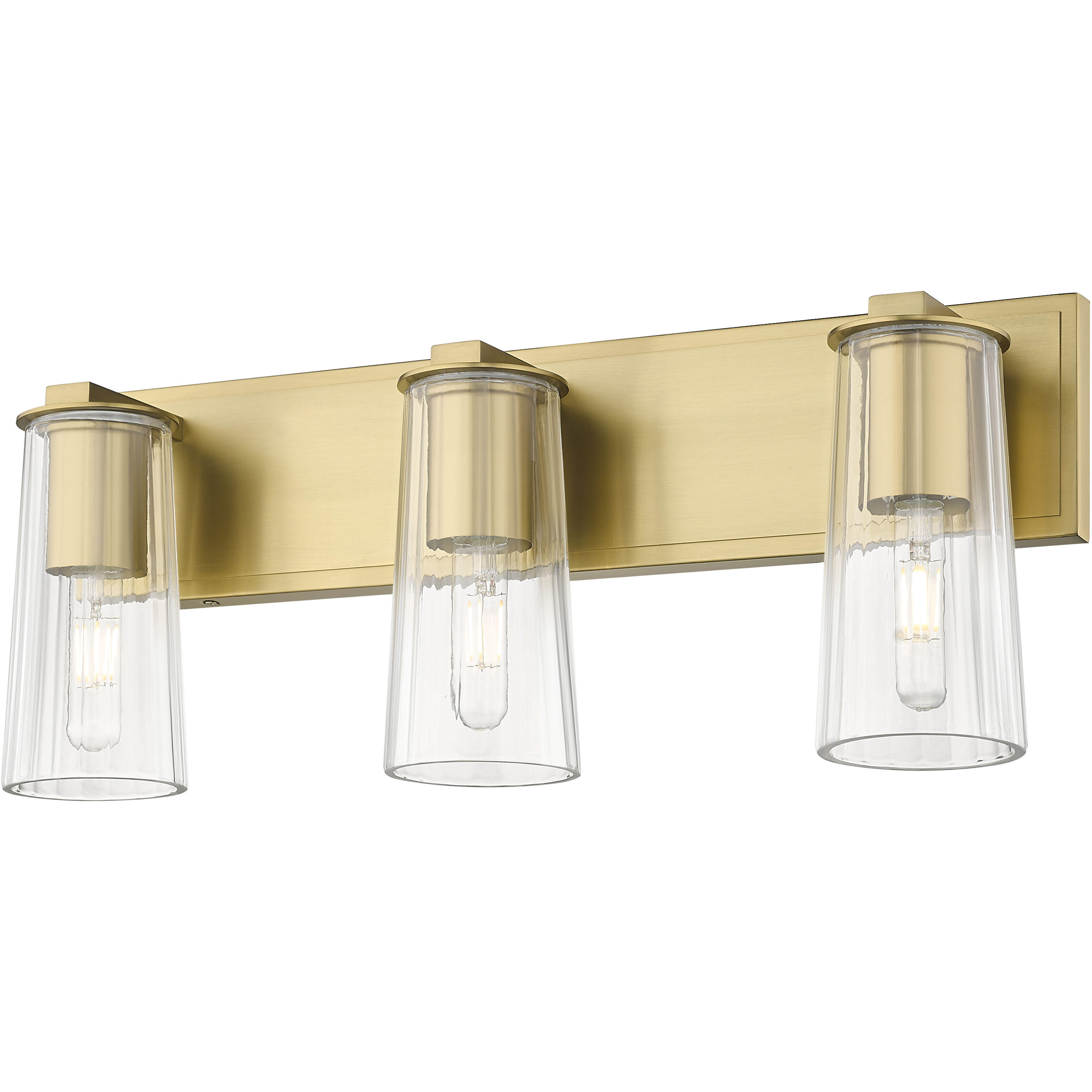 Titus 3 Light 24 inch Modern Gold Bath Vanity Light Wall Light