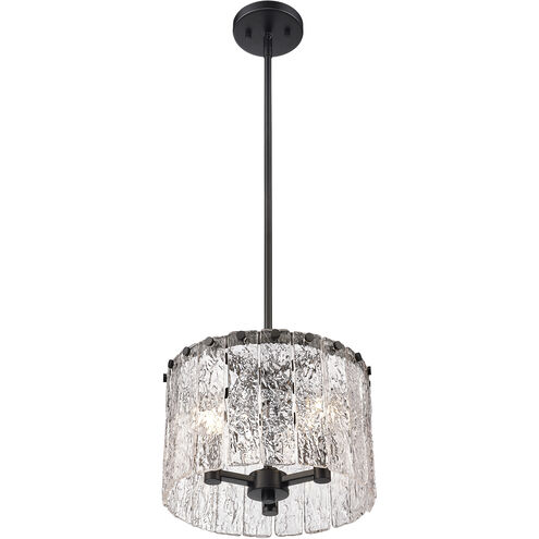 Glacier 3 Light 12.5 inch Matte Black Pendant Ceiling Light