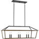 Oaklawn 6 Light 40 inch Whiskey Wood Linear Chandelier Ceiling Light, Lighting One (Open)