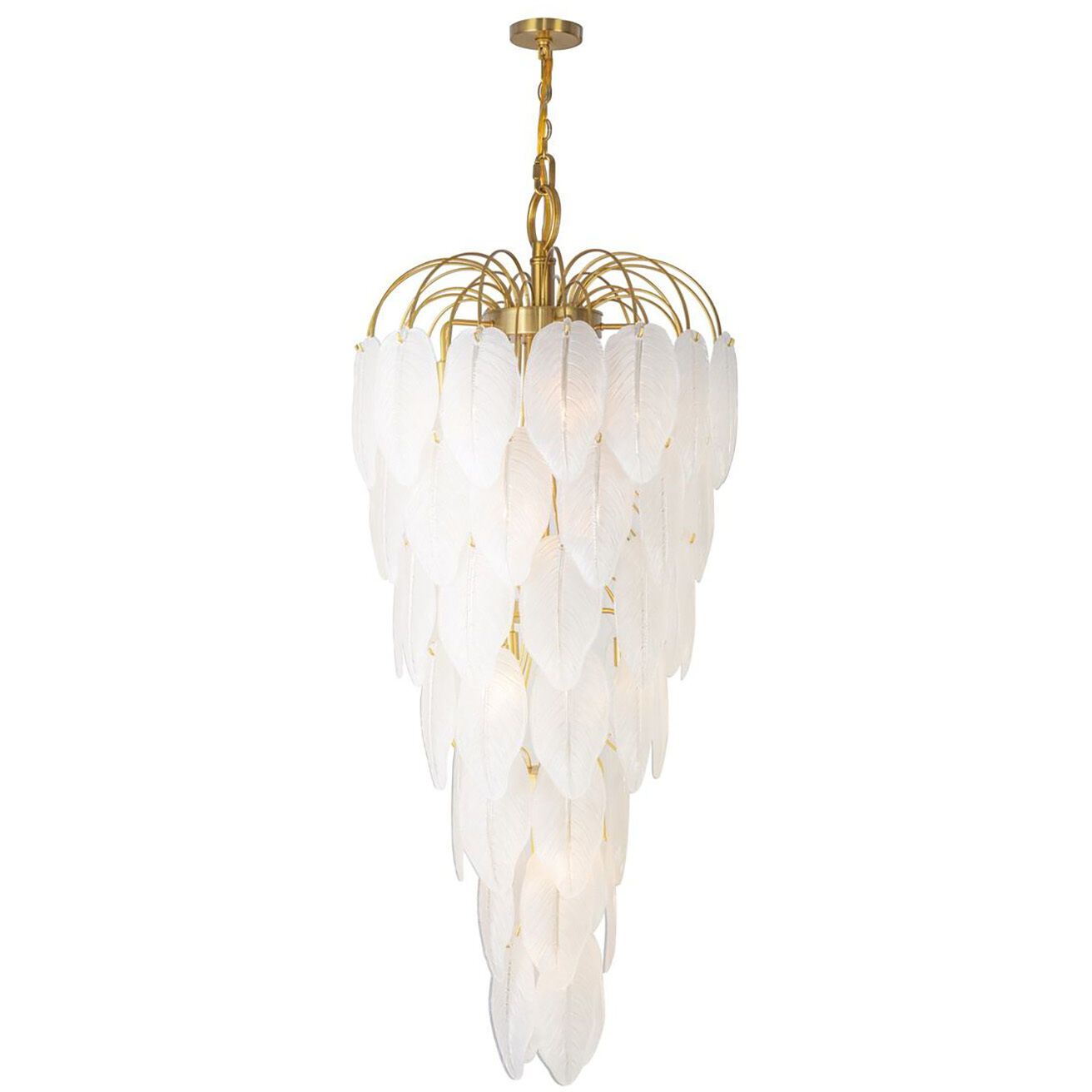 Alessia 21 Light 27.1 inch Brushed Brass and White Chandelier Ceiling Light