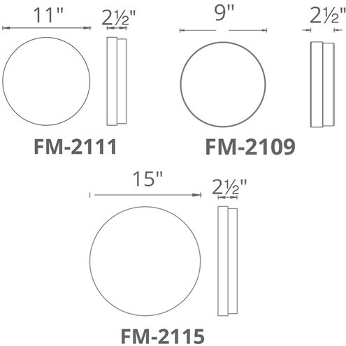 Circa LED 11 inch Titanium Flush Mount Ceiling Light in 3500K, 11in.