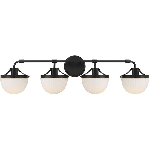 Meredith 4 Light 33 inch Matte Black Bathroom Vanity Light Wall Light