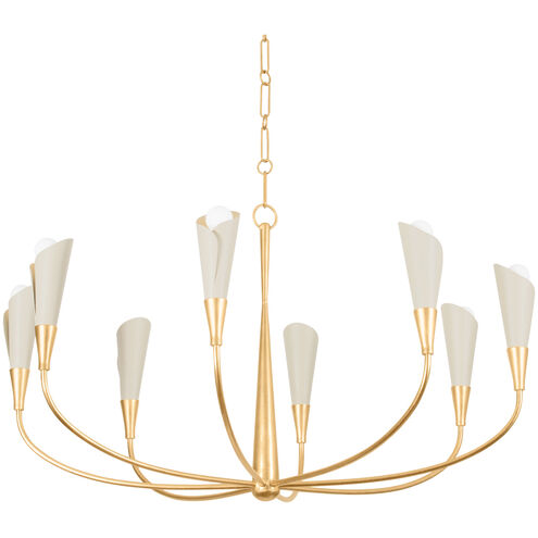 Montrose 8 Light 44 inch Vintage Gold Leaf and Soft Sand Chandelier Ceiling Light