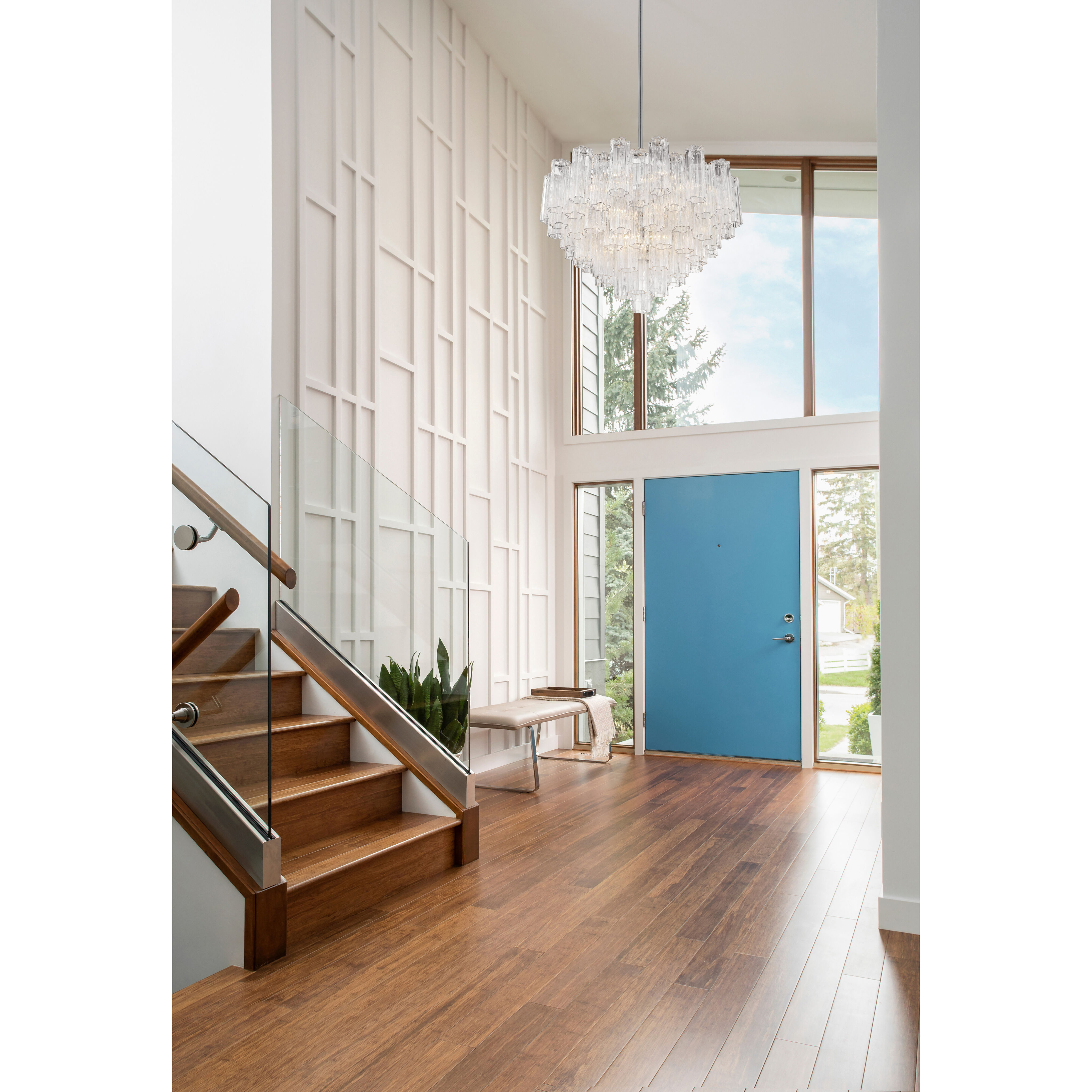 Addis 16 Light 32 inch Polished Chrome Chandelier Ceiling Light in Tronchi Glass Clear