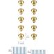 Kadea Brushed Gold Hardware Cabinet Knob, Set of 10