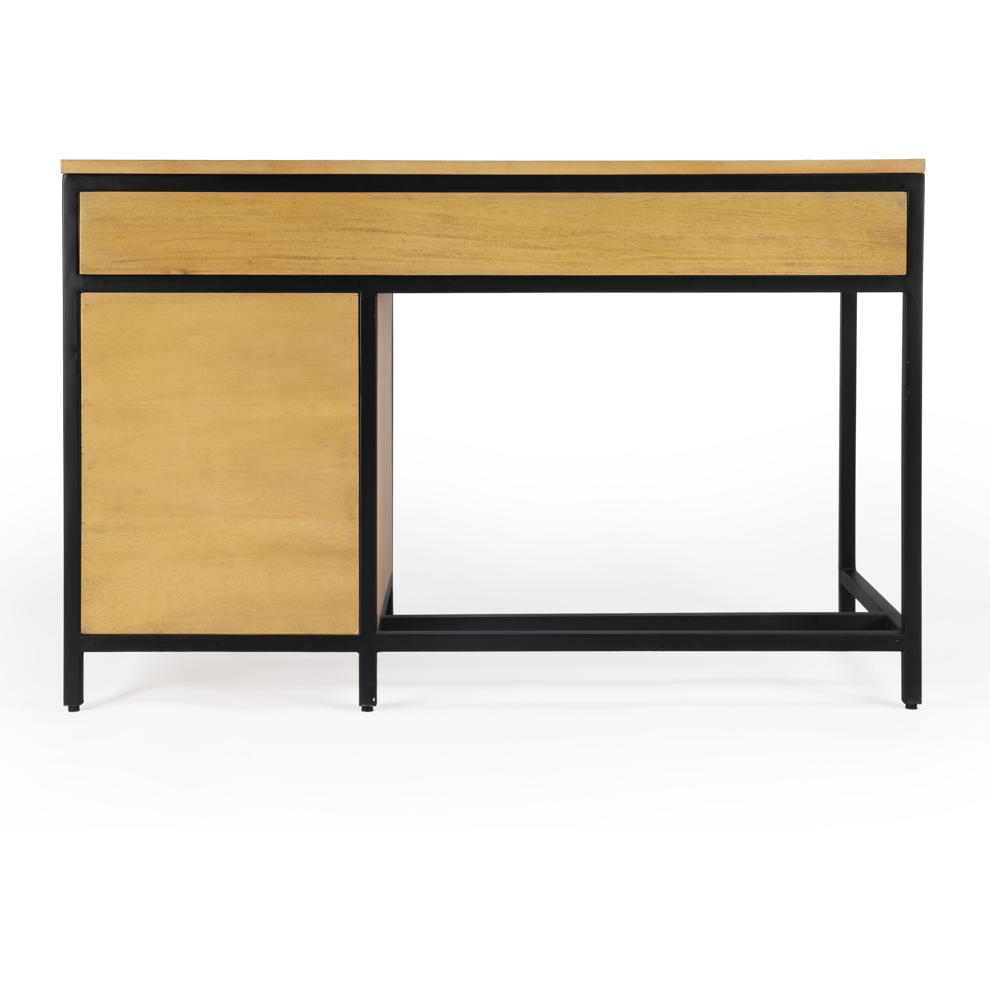 Hans Natural Wood Storage Desk in Light Brown