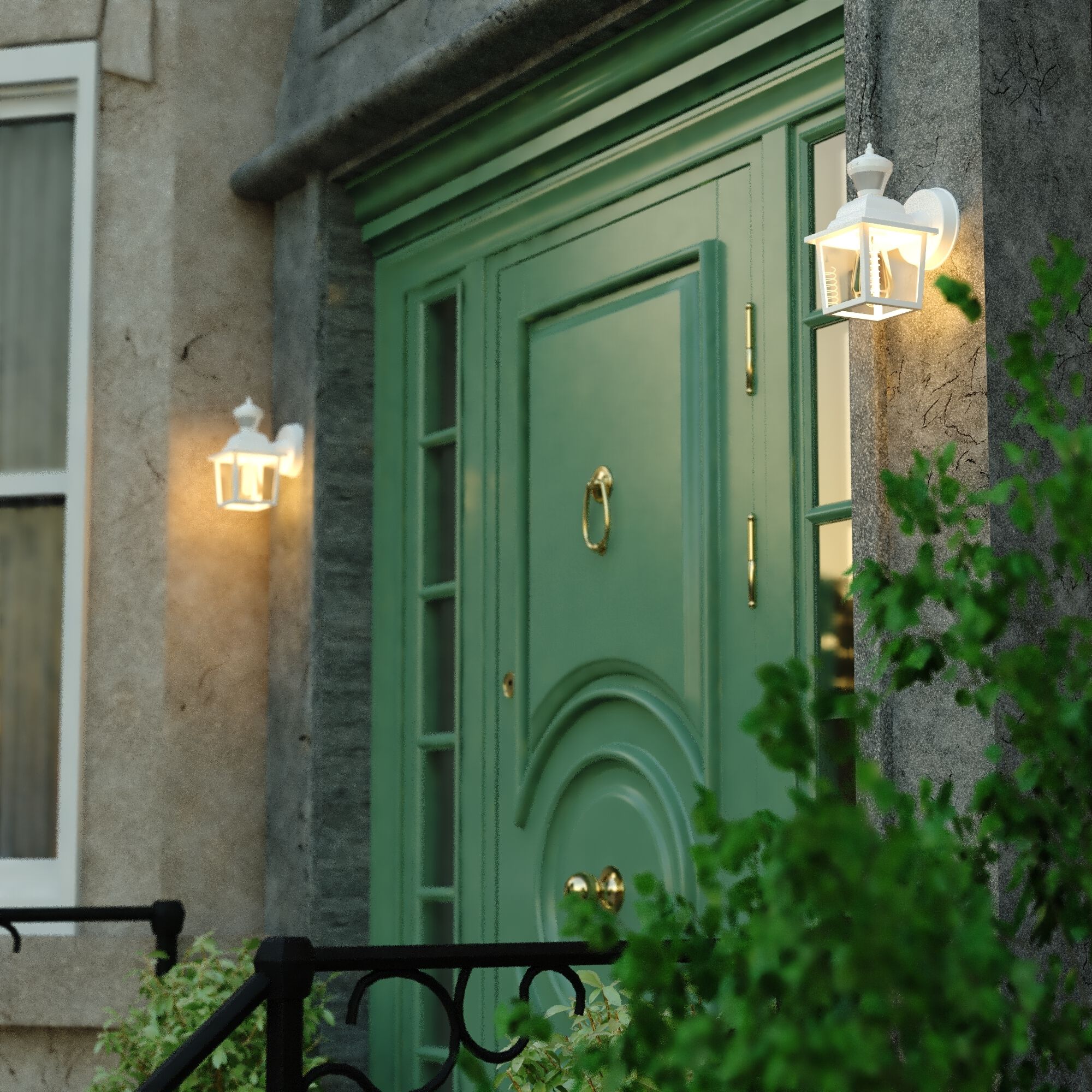 Bedford Textured White Outdoor Motion Sensor