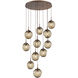 Aster LED LED Burnished Bronze Chandelier Ceiling Light, Round Multi-Pendant