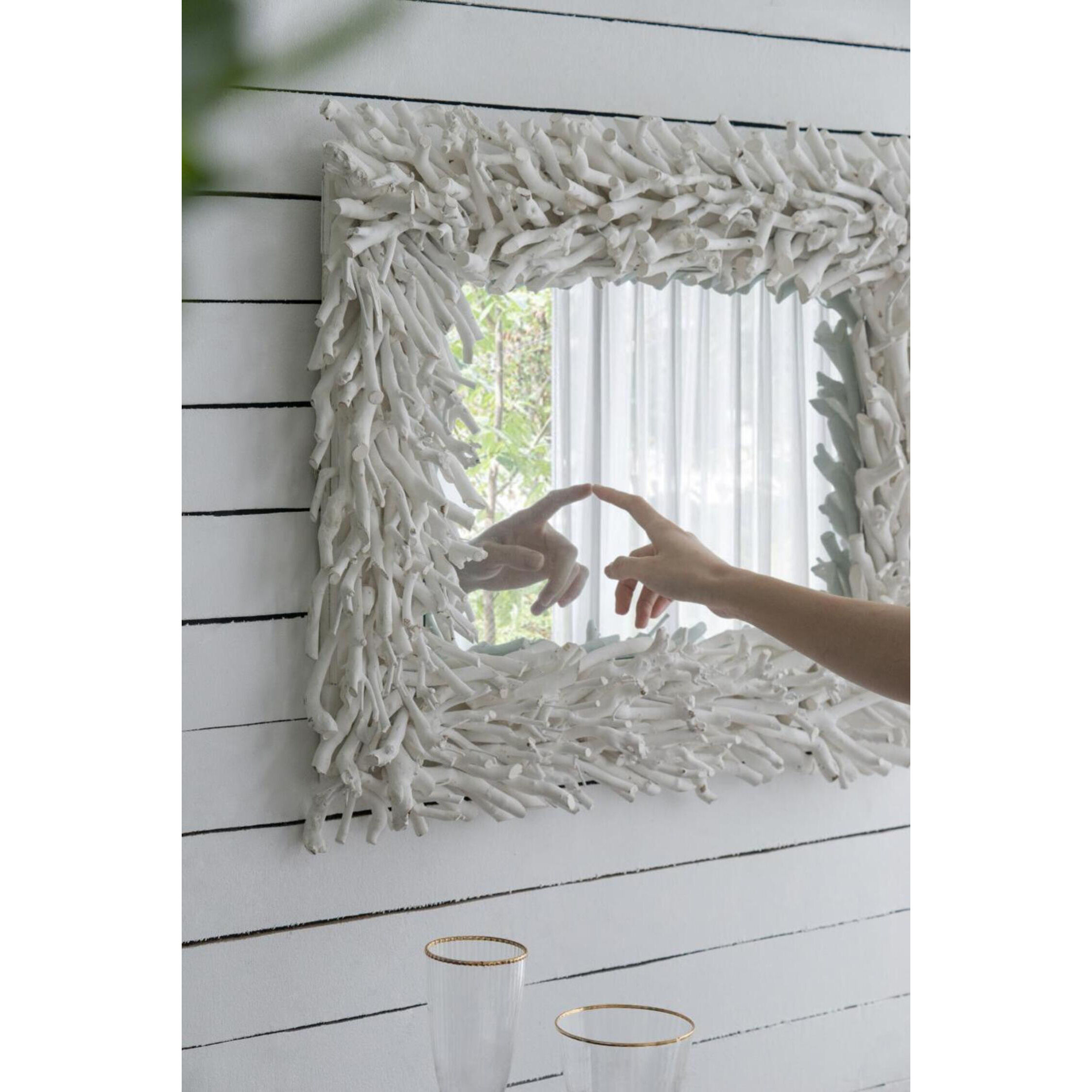 Anita 29.1 X 22.8 inch White Wall Mirror