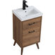 Boise 18 X 18 X 33 inch Walnut Brown and Black Vanity Sink Set