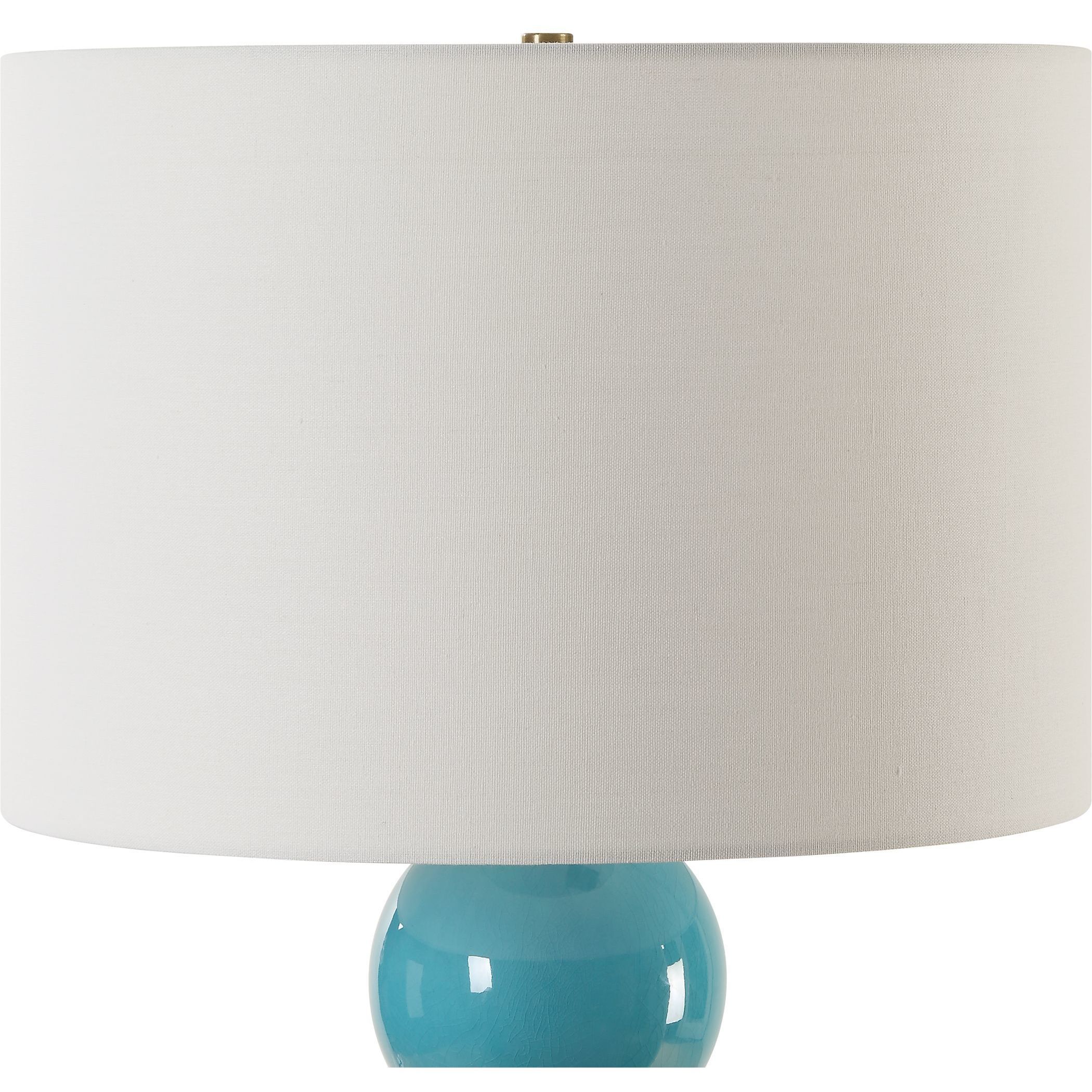 Palawan 31.25 inch 150.00 watt Crackled Turquoise Blue Glaze and Antique Brass Table Lamp Portable Light