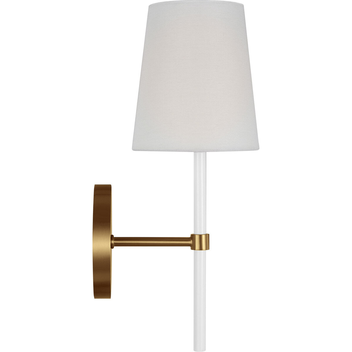 kate spade new york Monroe Wall Sconce Wall Light in Burnished Brass / Gloss White