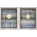 Rainy Fog Blue and Gray and Metallic Framed Art