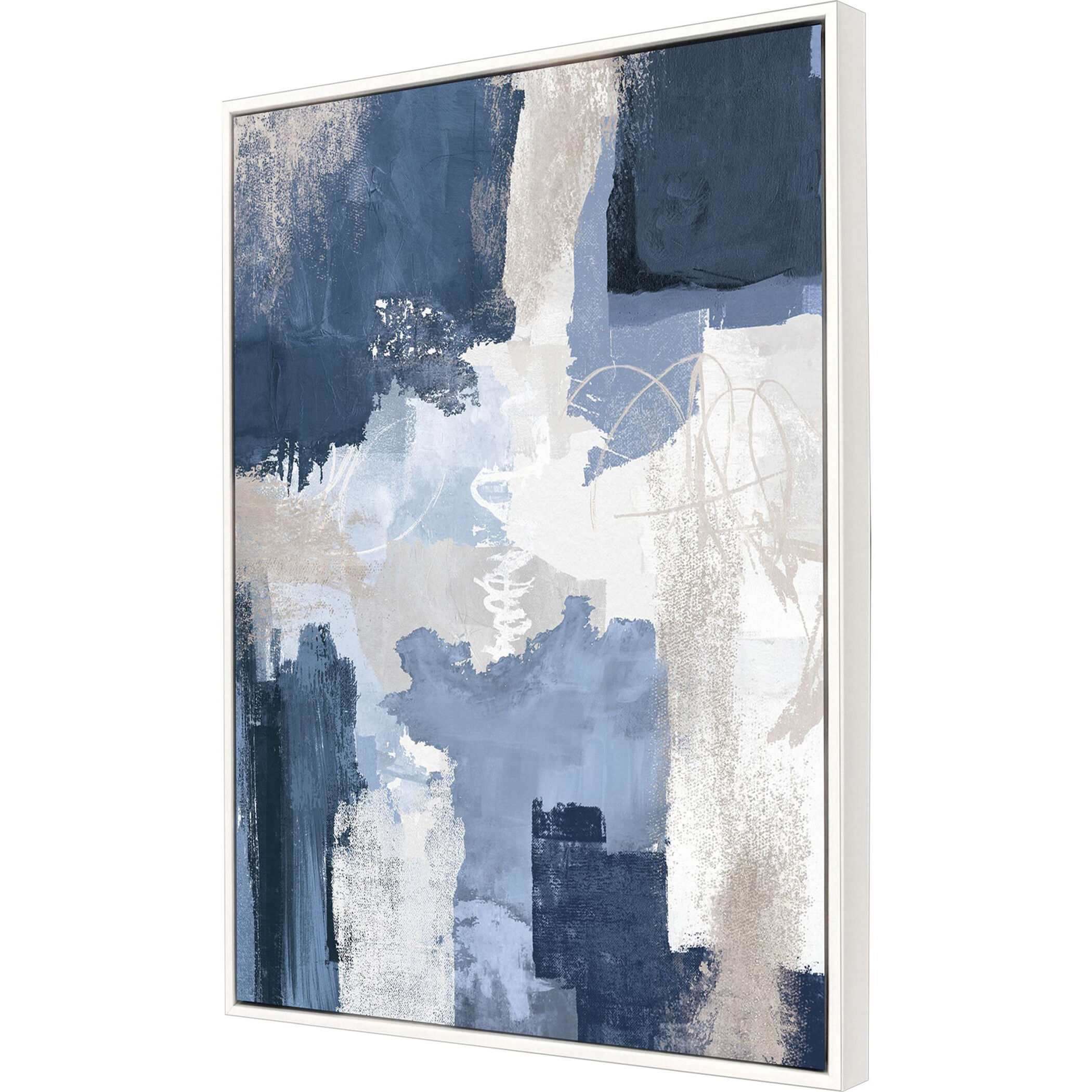 Peaceful Moment Blue and Gray and White Canvas