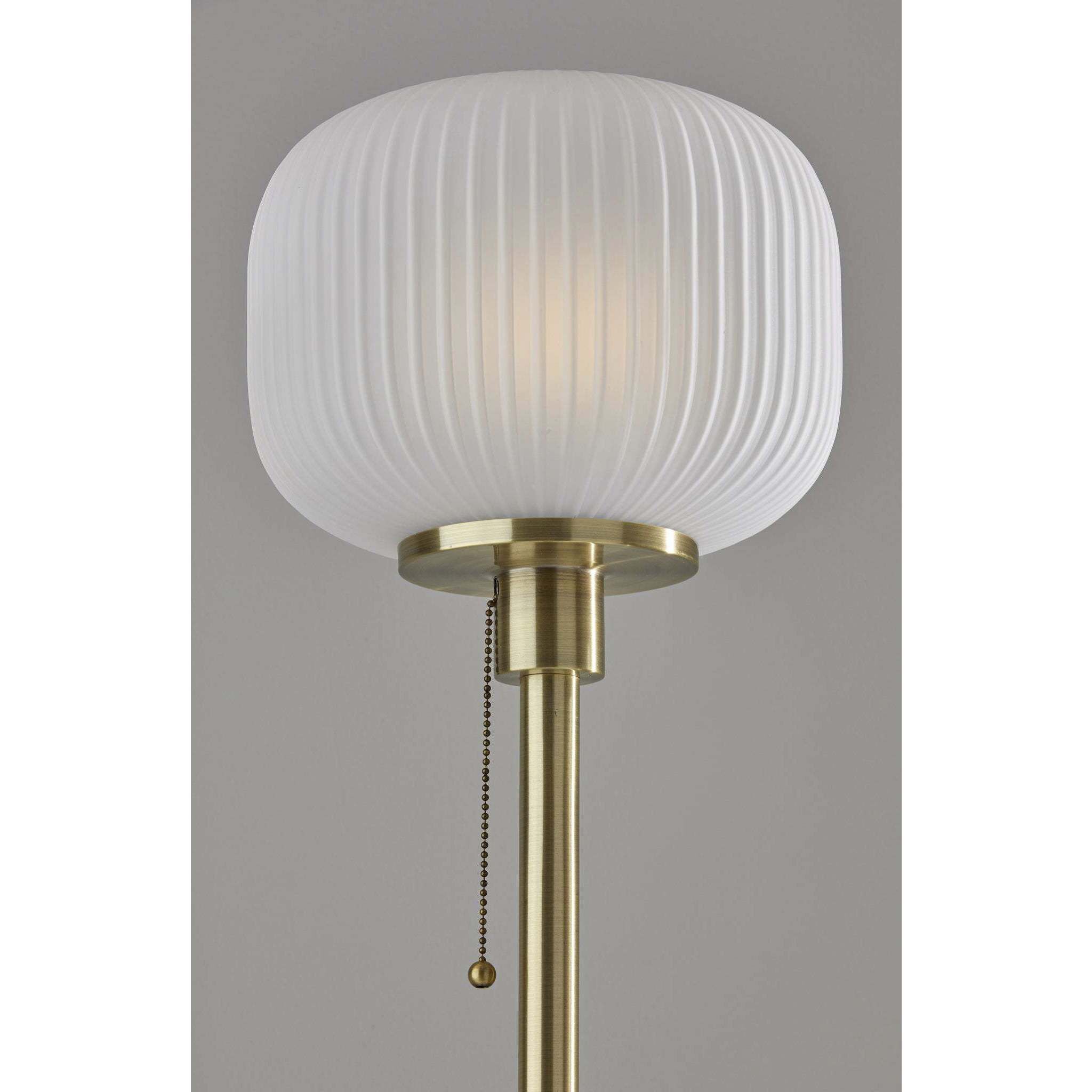 Hazel 65 inch 60.00 watt Antique Brass Floor Lamp Portable Light 