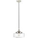 Bridgeton 1 Light 12 inch Polished Nickel Mini Pendant Ceiling Light in Clear Glass