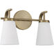 Drake 2 Light 14 inch Aged Brass Vanity Light Wall Light