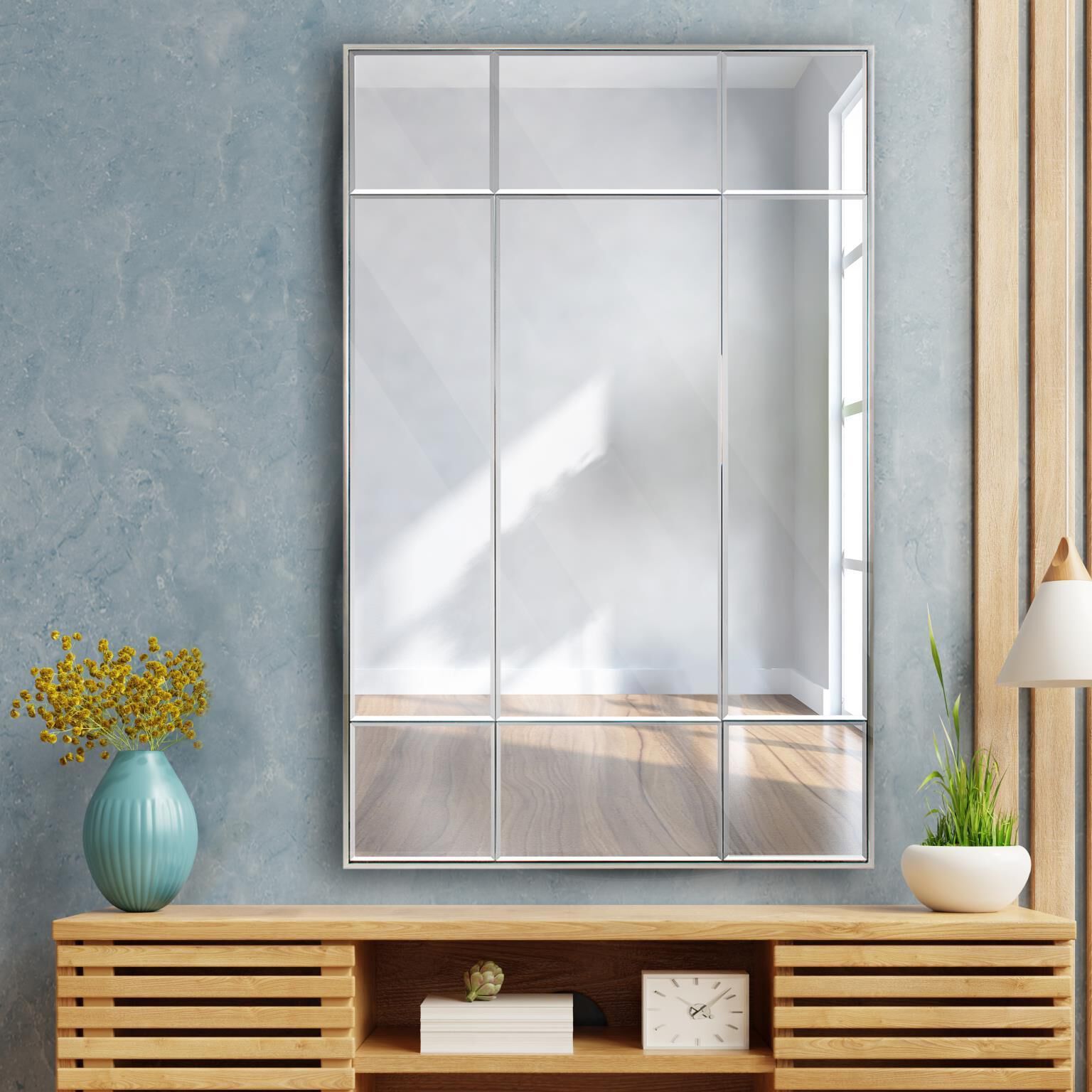 Knightbridge 66 X 42 inch Silver Multi Paneled Mirror