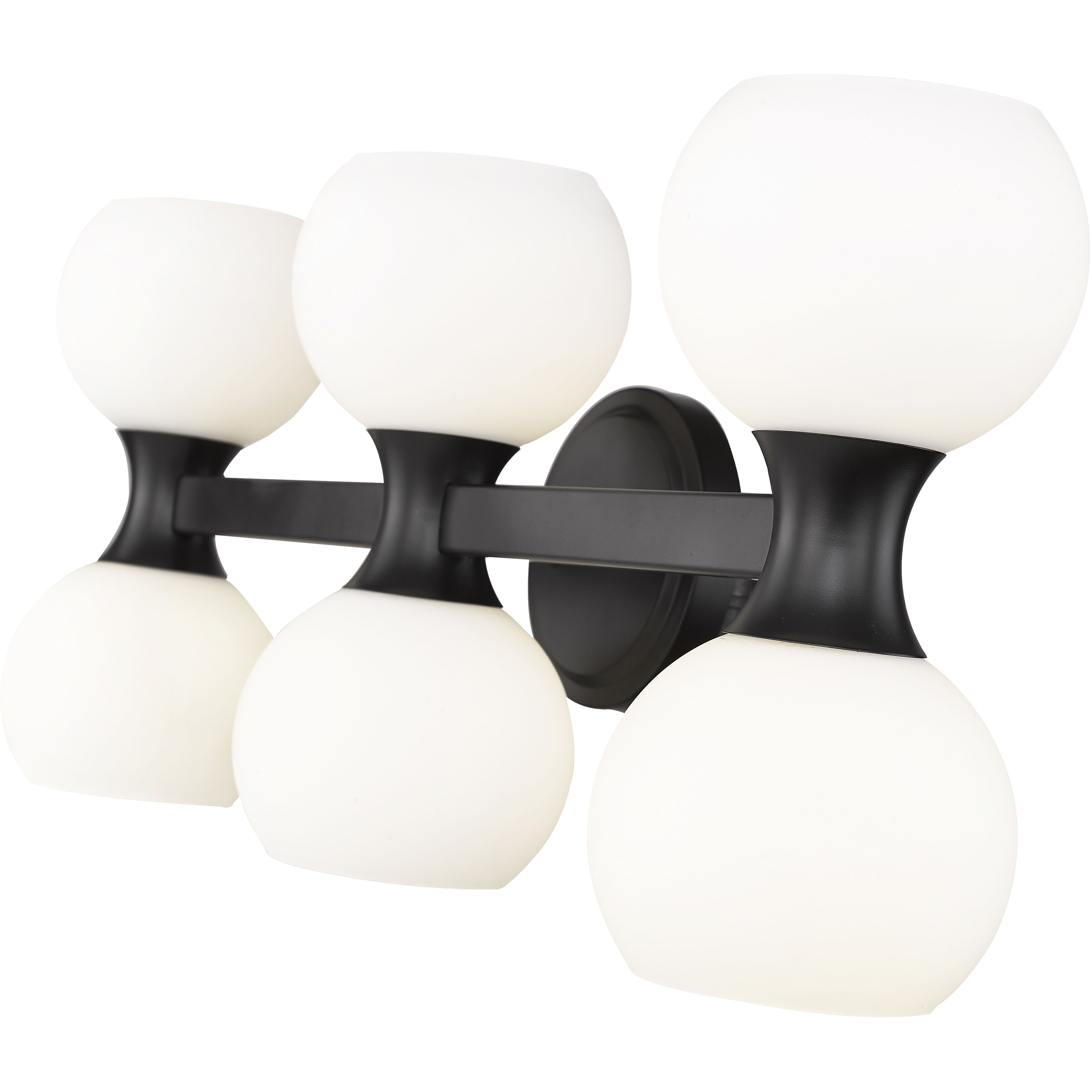 Artemis 6 Light 25 inch Matte Black Vanity Wall Light