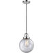 Franklin Restoration Beacon LED 8 inch Polished Chrome Mini Pendant Ceiling Light in Clear, Franklin Restoration