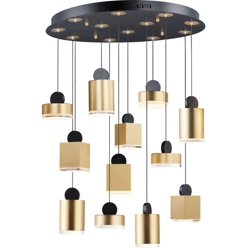 Nob LED 26.5 inch Black and Gold Multi-Light Pendant Ceiling Light