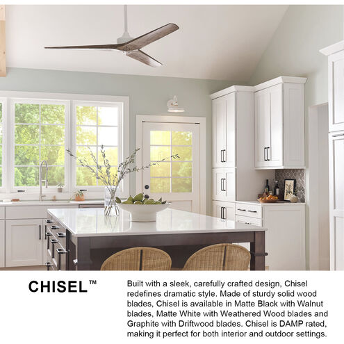 Chisel 52 inch Matte White with Weathered Wood Blades Fan