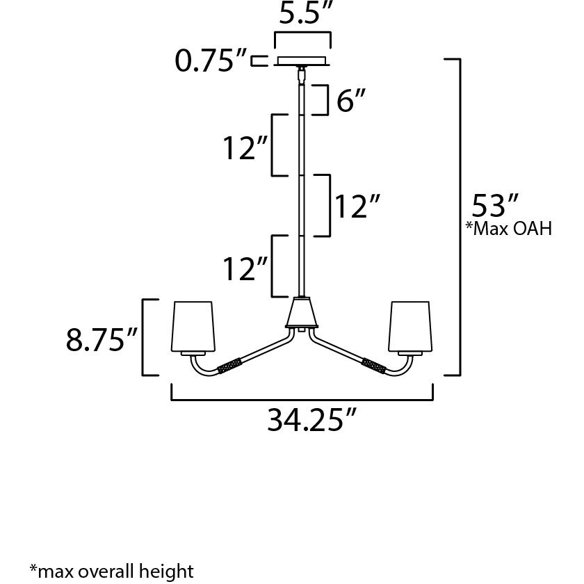 Durham 8 Light 34.25 inch Black Chandelier Ceiling Light