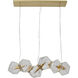 Canada 6 Light 12 inch Brass Gold Chandelier Ceiling Light