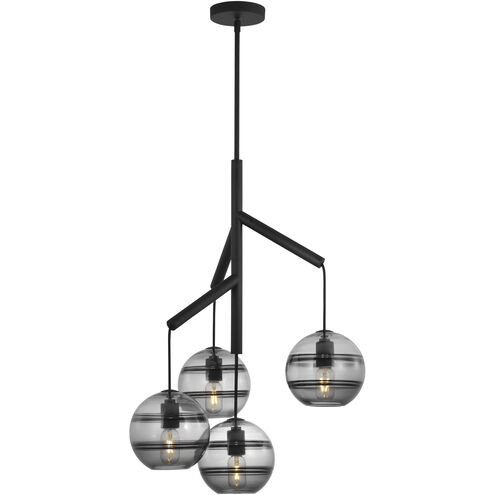 Sean Lavin Sedona LED 24.5 inch Nightshade Black Chandelier Ceiling Light in Transparent Smoke Glass, LED included