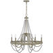Macon 6 Light 28 inch Drifted Wood and Antique Silver Chandelier Ceiling Light