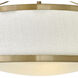Charlotte 3 Light 20 inch Brushed Caramel Indoor Semi-Flush Mount Ceiling Light