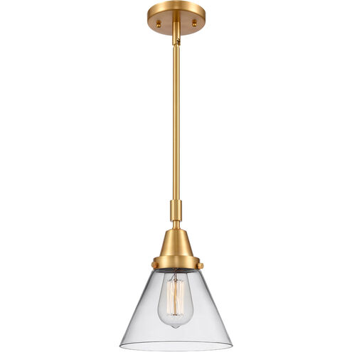 Franklin Restoration X-Large Cone 1 Light 12 inch Satin Gold Mini Pendant Ceiling Light in Clear Glass