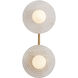 Dahlia LED 6 inch Vintage Brass Bath Vanity Light Wall Light in Vintage Brass and Alabaster