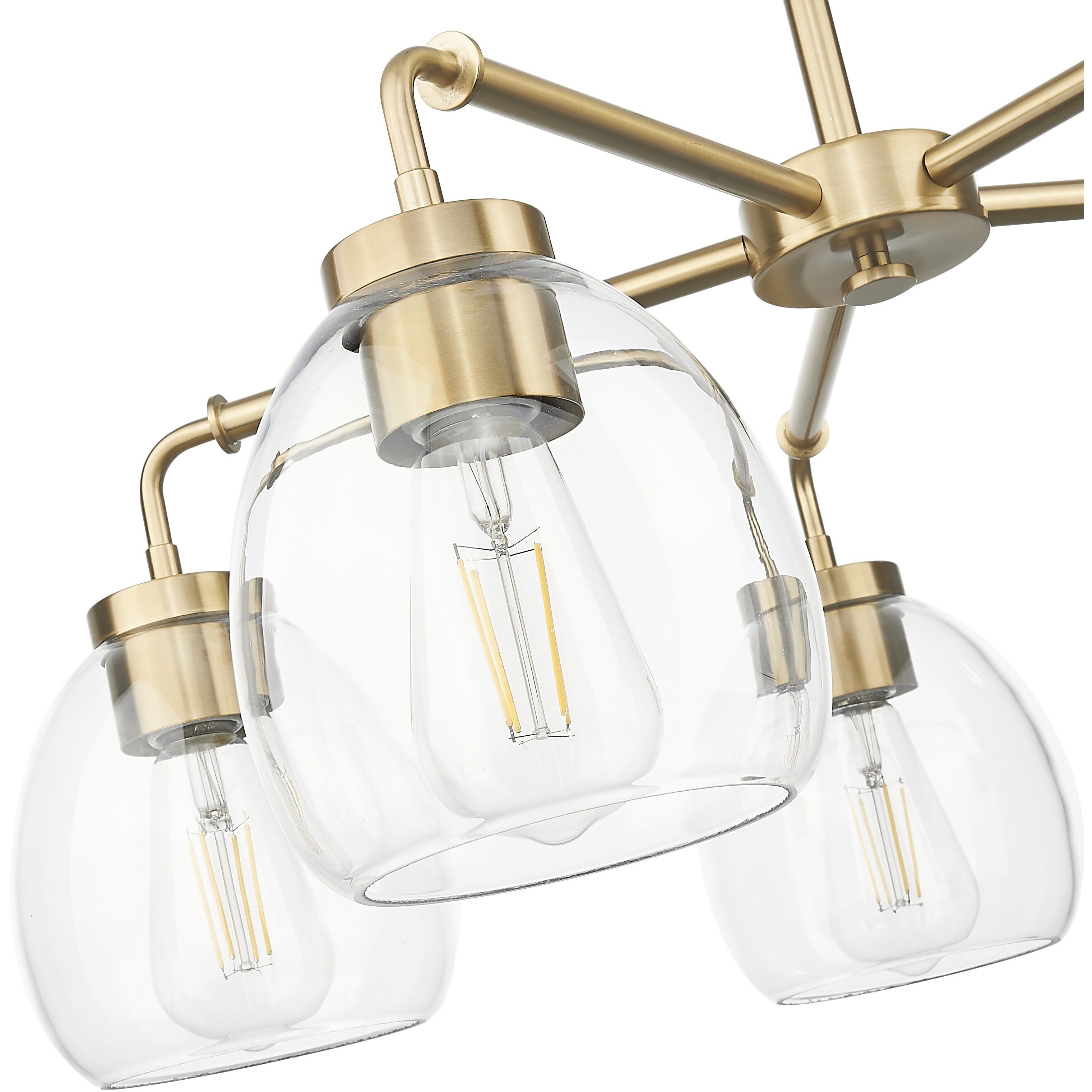 Dawes 5 Light 27 inch Brass Chandelier Ceiling Light