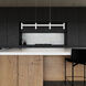Systema Staccato LED 43 inch Bright Satin Aluminum Linear Pendant Ceiling Light