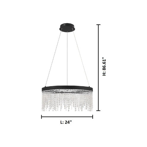 Antelao LED 24 inch Black Chandelier Ceiling Light