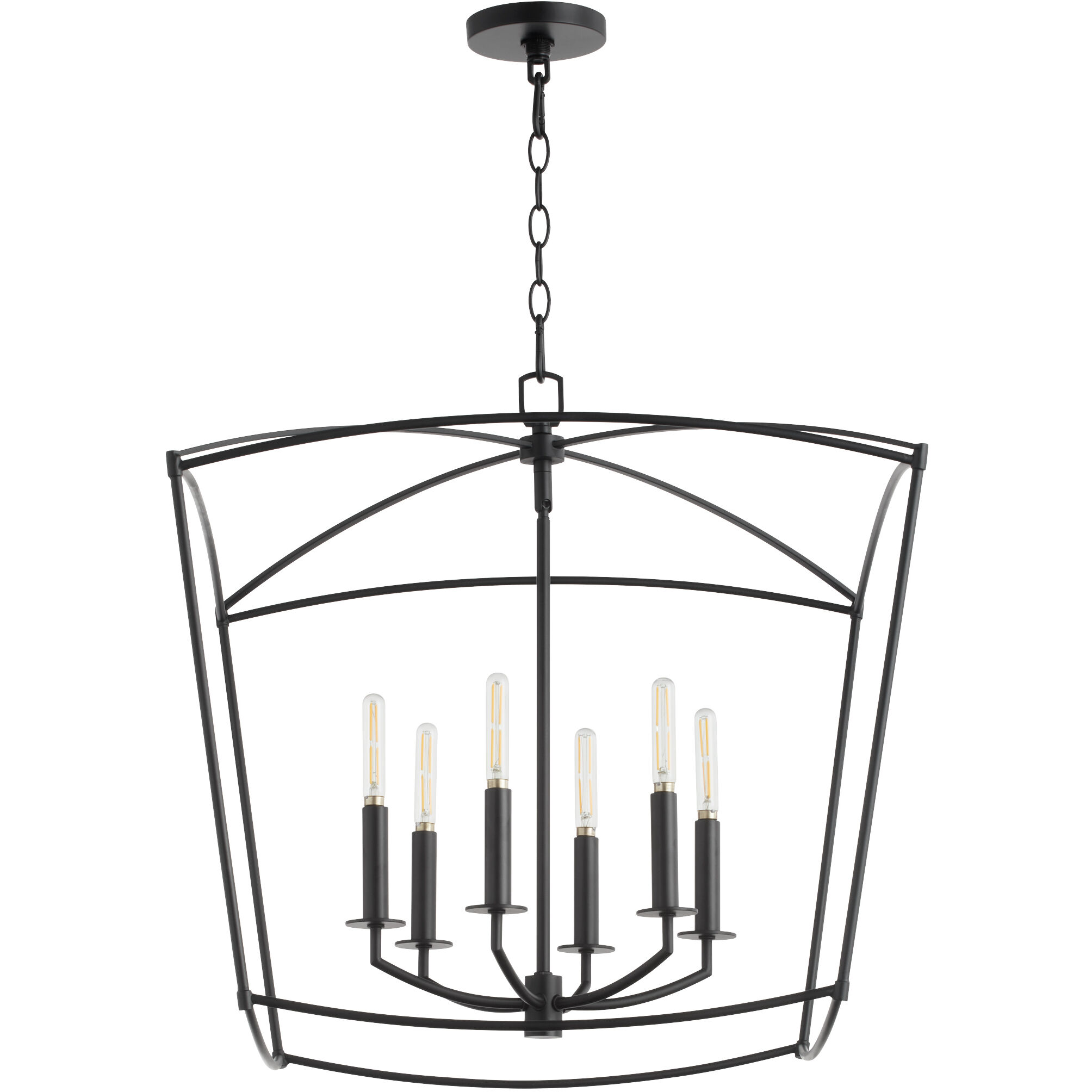 Mantle 6 Light 23.25 inch Matte Black Pendant Ceiling Light