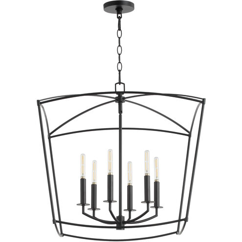 Mantle 6 Light 23.25 inch Matte Black Pendant Ceiling Light