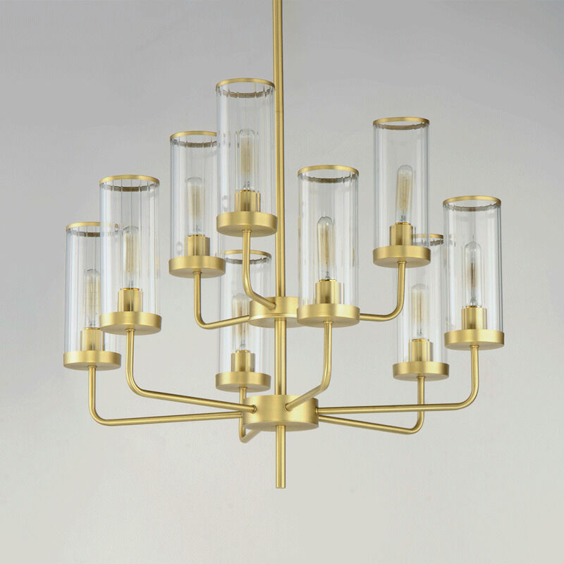 Crosby 9 Light 28 inch Satin Brass Chandelier Ceiling Light