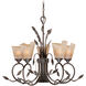 Capri 6 Light 29 inch Black Walnut Chandelier Ceiling Light