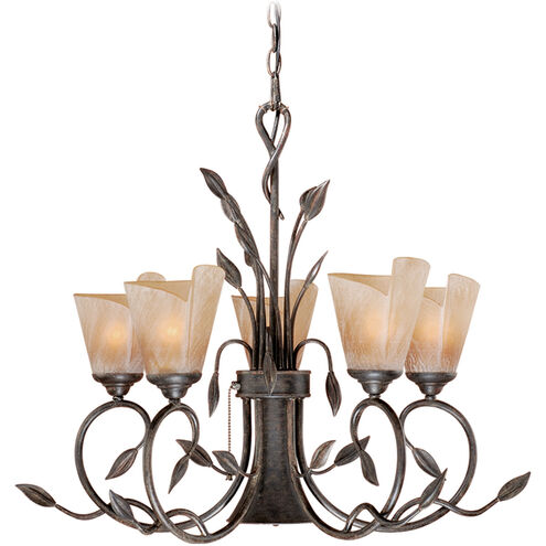 Capri 6 Light 29 inch Black Walnut Chandelier Ceiling Light