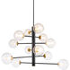 Aurelia LED 33.5 inch Black and Brushed Brass Chandelier Ceiling Light