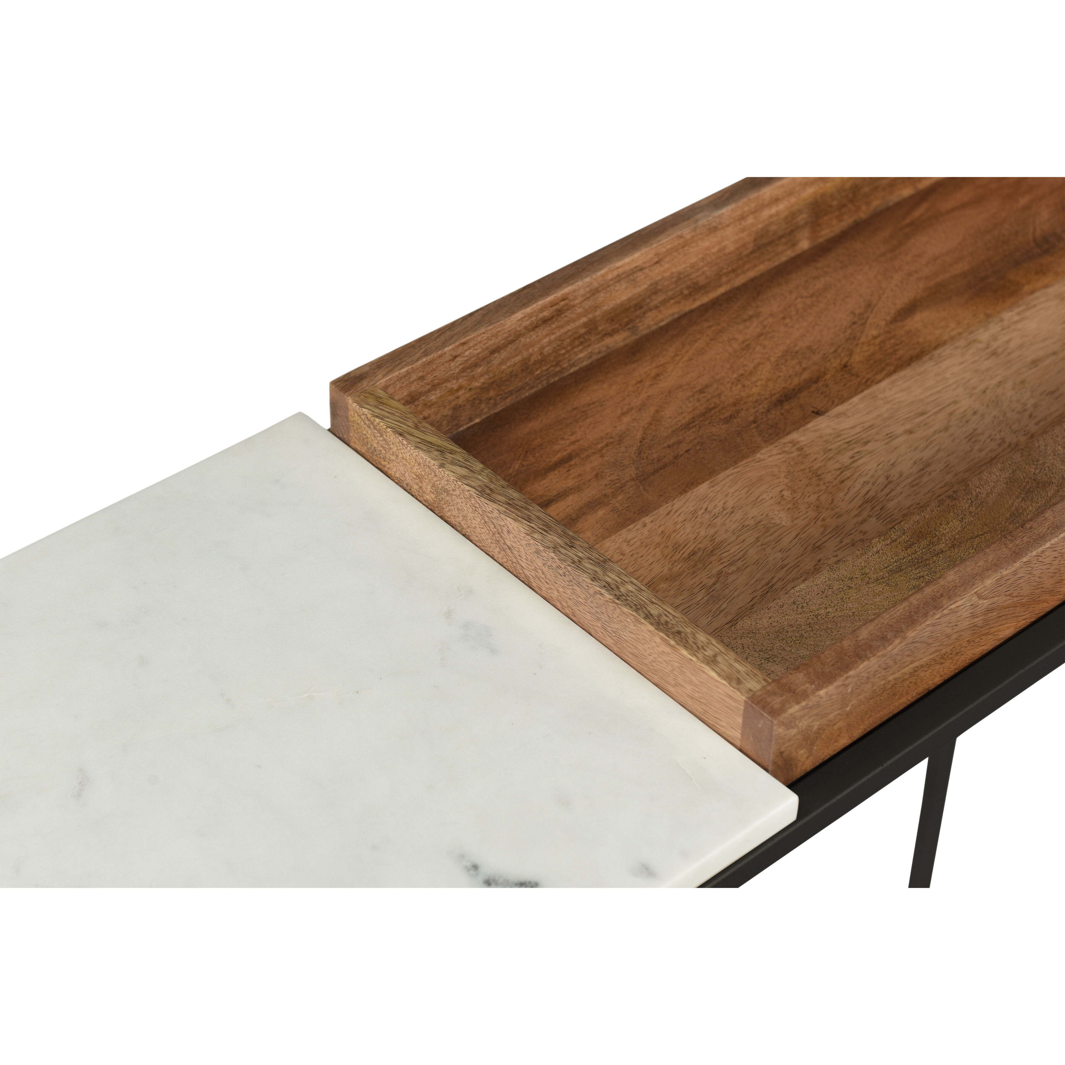 Norman 48 X 12 inch White with Natural and Black Console Table