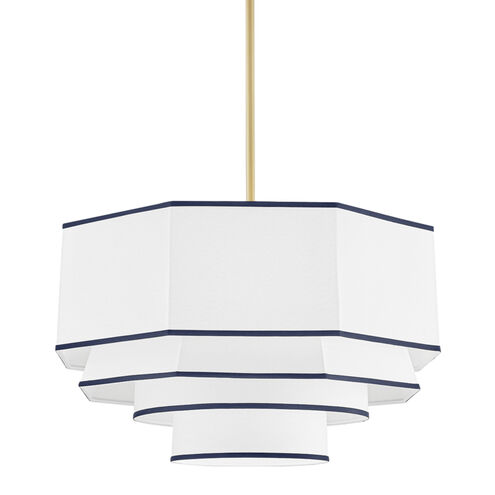 Riverdale 4 Light 26 inch Aged Brass Pendant Ceiling Light