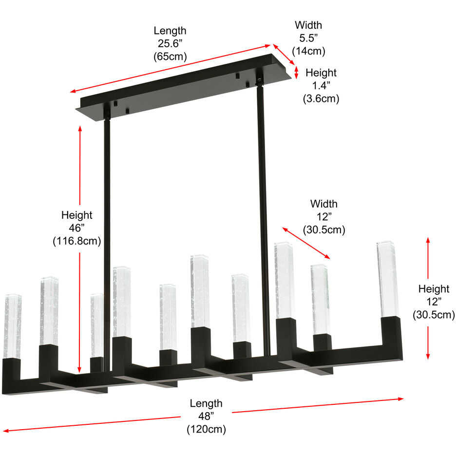 Noemi 10 Light 12 inch Black Pendant Ceiling Light