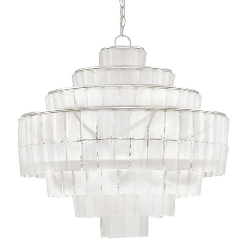 Sommelier 8 Light 27 inch Contemporary Silver Leaf/Opaque White Chandelier Ceiling Light