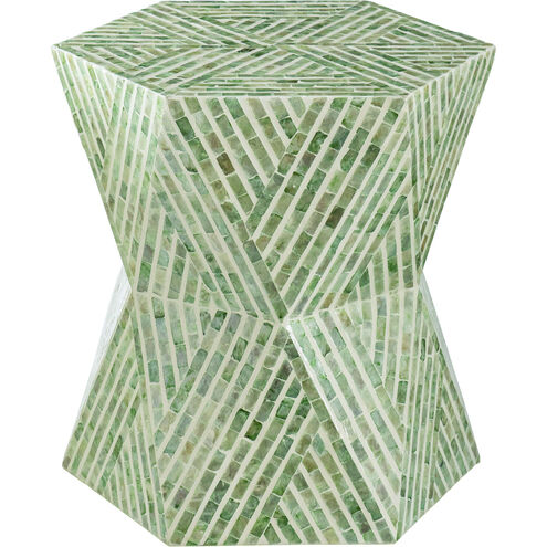Hexagon 19.7 inch Green Stool